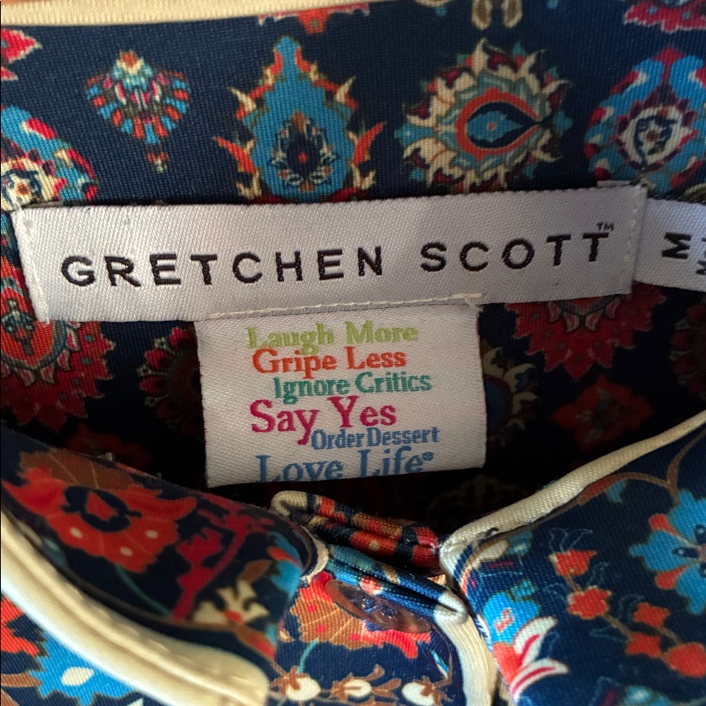 Gretchen Scott Designs Navy Multicolor Paisley Tunic Dress - Picture 4 of 8